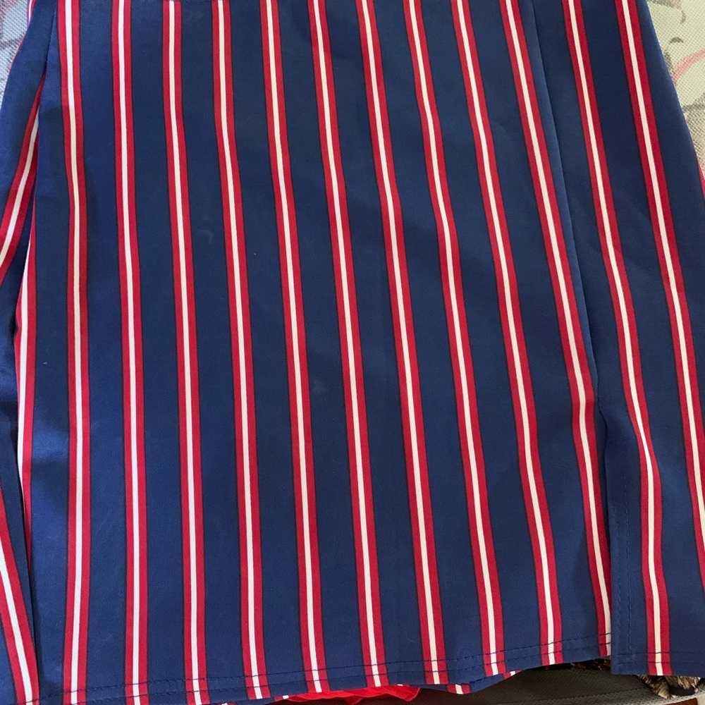 Boohoo striped slit skirt
